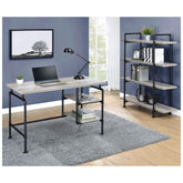 Delray 4-tier Open Shelving Bookcase Grey Driftwood and Black 804406