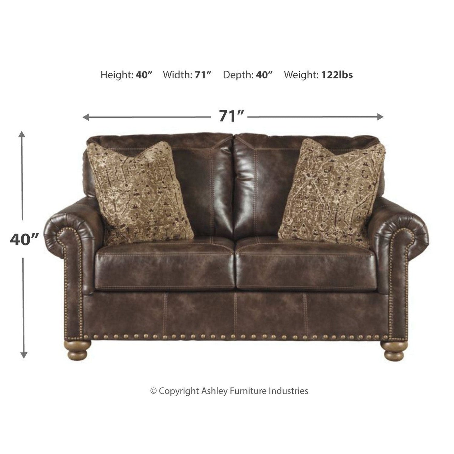 Nicorvo Loveseat Ash-8050535