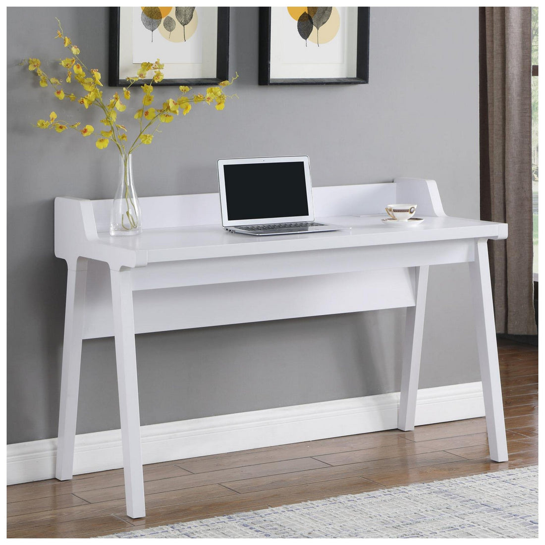 Paiter Writing Desk with Power Outlet White 805781