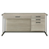 Loomis 4-drawer Rectangular Office Desk Whitewashed Grey and Gunmetal 805881