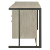 Loomis 4-drawer Rectangular Office Desk Whitewashed Grey and Gunmetal 805881