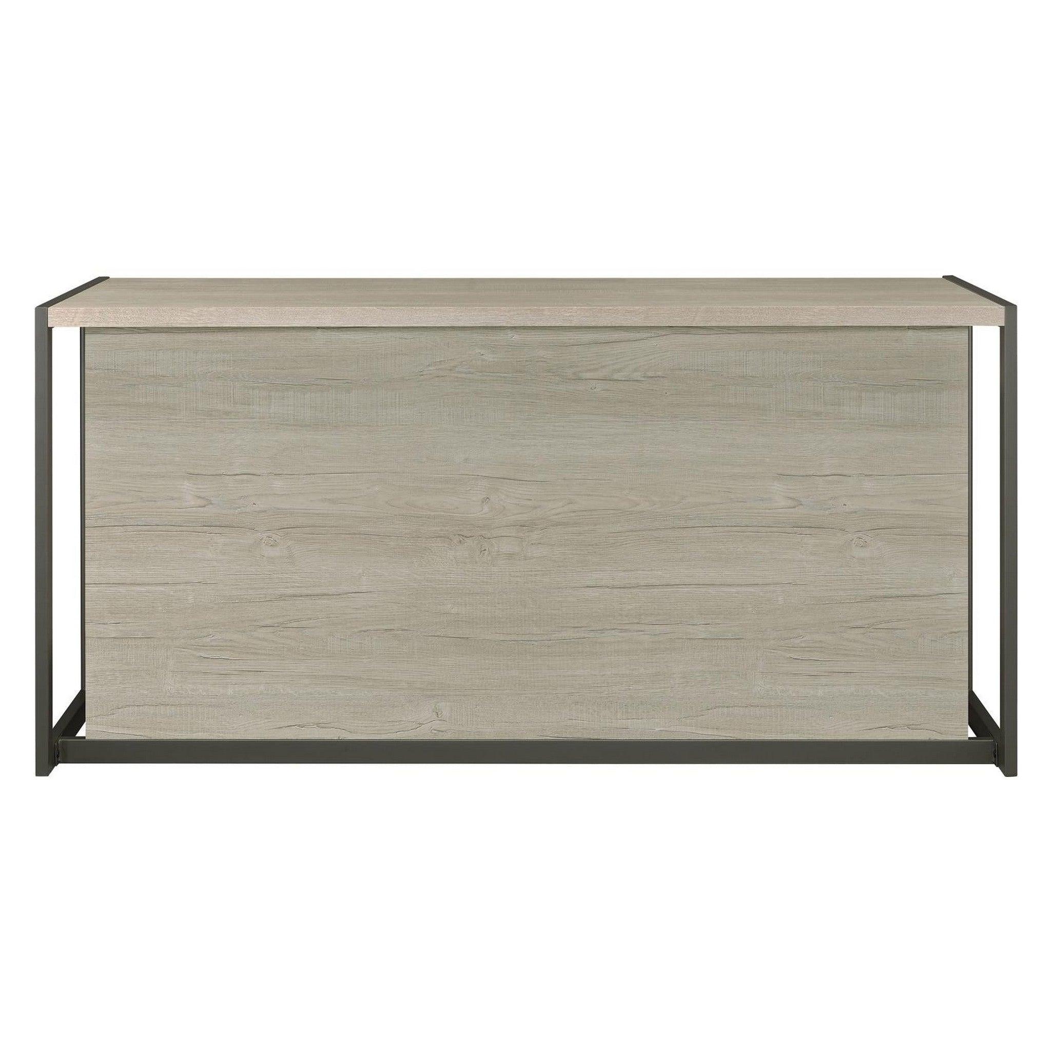 Loomis 4-drawer Rectangular Office Desk Whitewashed Grey and Gunmetal 805881