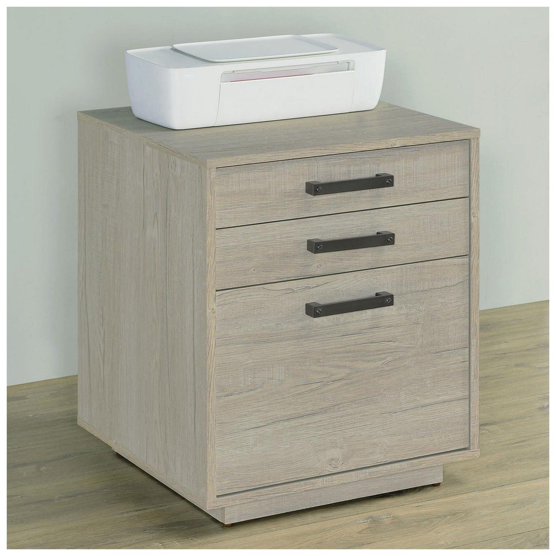 Loomis 3-drawer Square File Cabinet Whitewashed Grey 805882