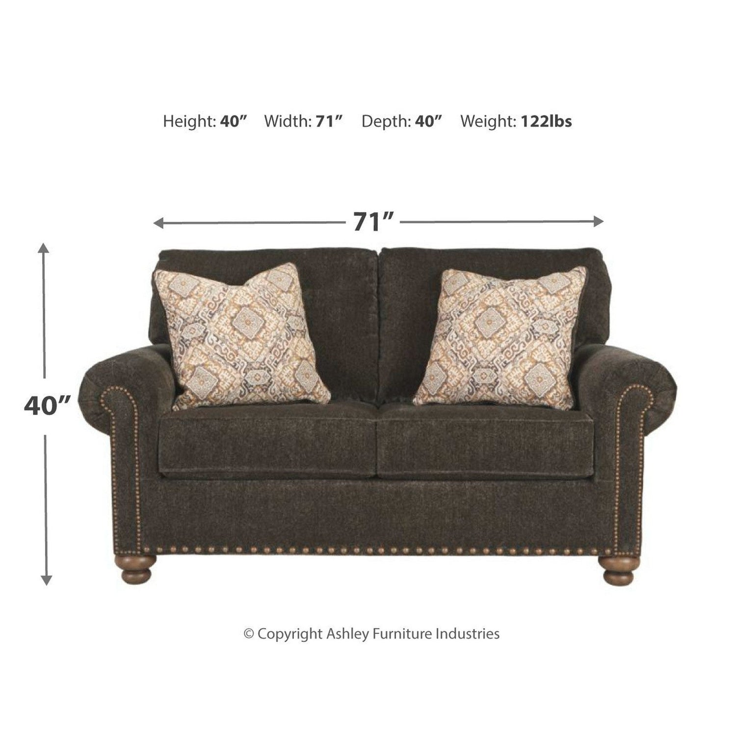 Stracelen Loveseat Ash-8060335