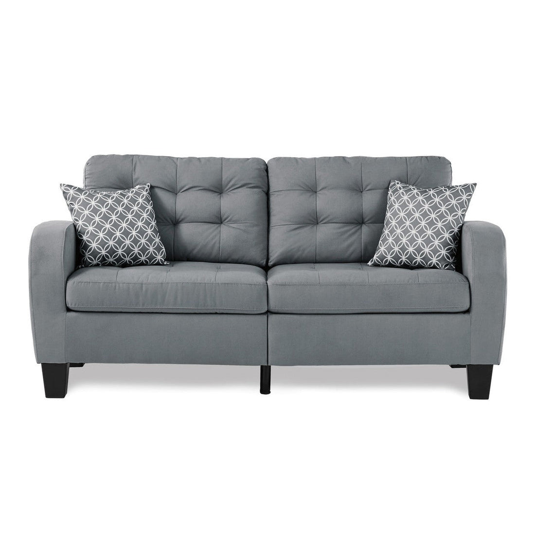 SOFA, 2 PILLOWS, GREY 100% POLYESTER 8202GRY-3
