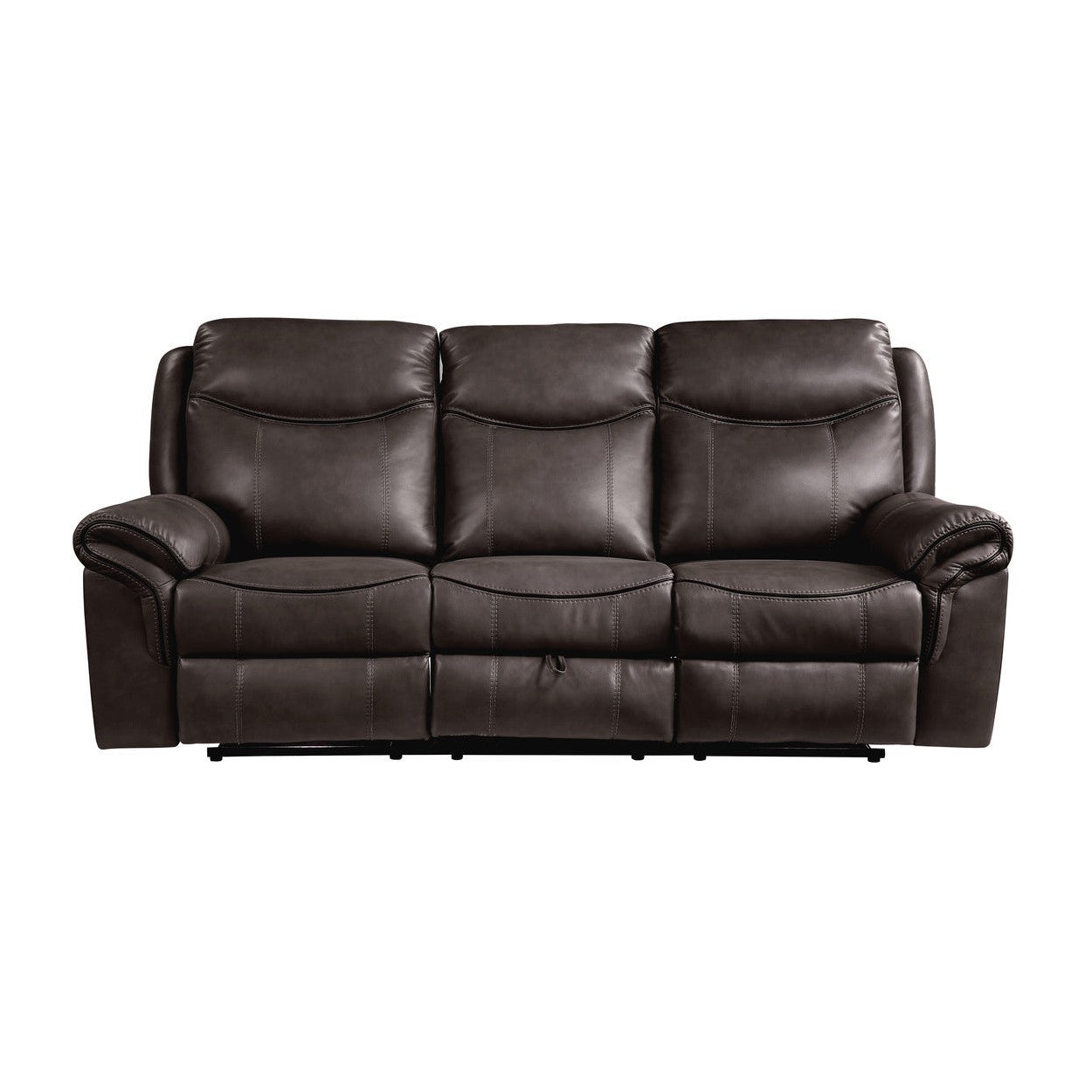 D. RCLNR SOFA W/ DROP DOWN CUP HOLDERS, RECEPTACLES &amp; HIDDEN DRAWER 8206BRW-3