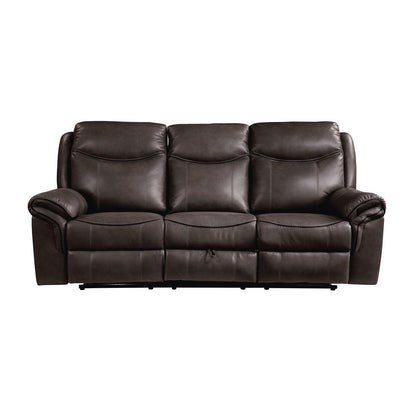 D. RCLNR SOFA W/ DROP DOWN CUP HOLDERS, RECEPTACLES &amp; HIDDEN DRAWER 8206BRW-3
