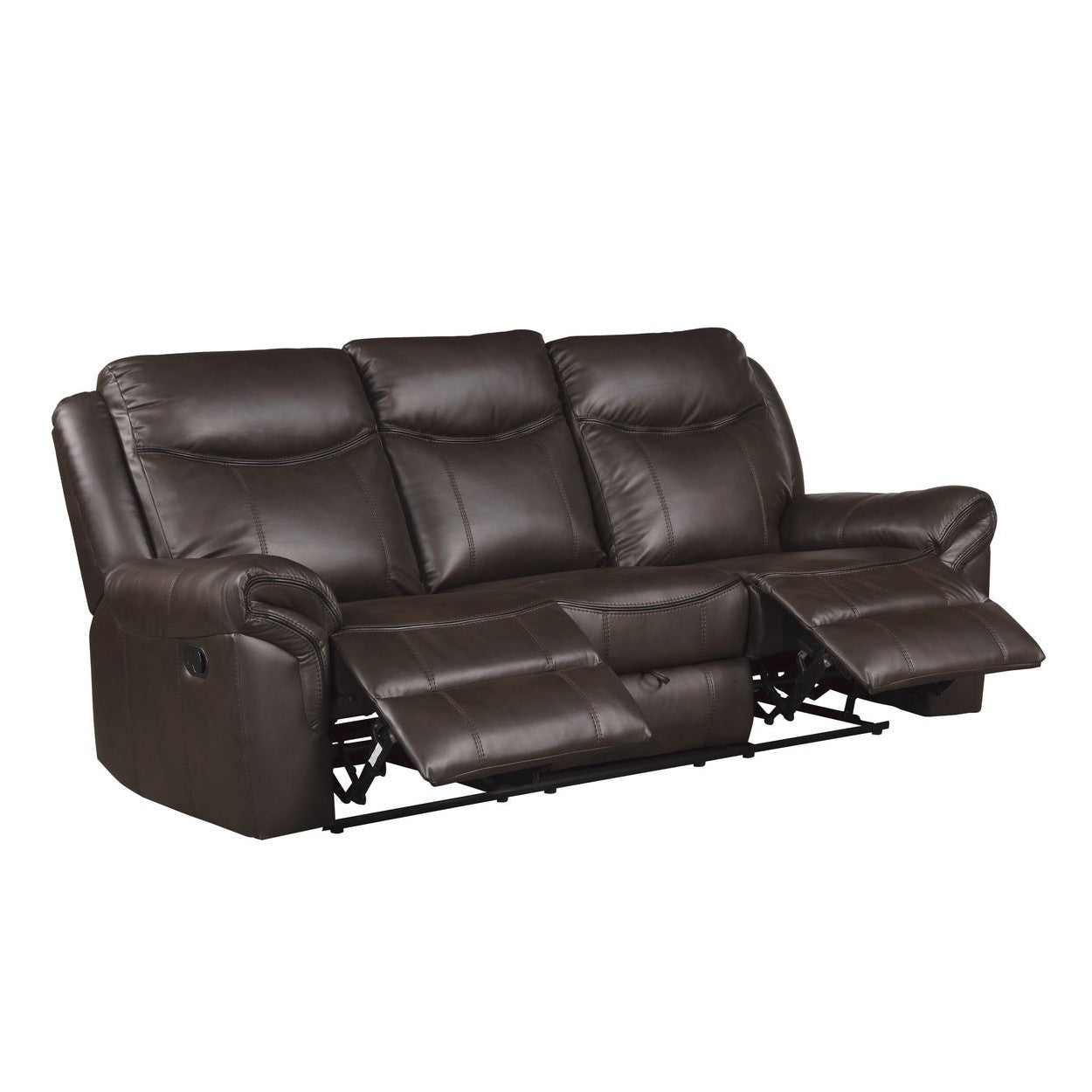 D. RCLNR SOFA W/ DROP DOWN CUP HOLDERS, RECEPTACLES &amp; HIDDEN DRAWER 8206BRW-3