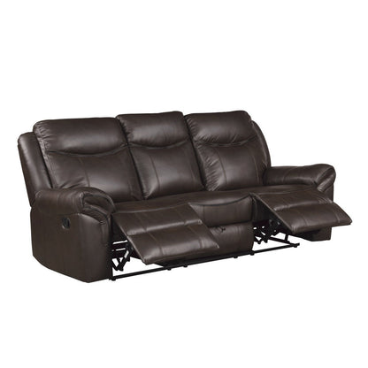 D. RCLNR SOFA W/ DROP DOWN CUP HOLDERS, RECEPTACLES &amp; HIDDEN DRAWER 8206BRW-3