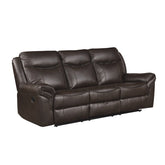 D. RCLNR SOFA W/ DROP DOWN CUP HOLDERS, RECEPTACLES & HIDDEN DRAWER 8206BRW-3