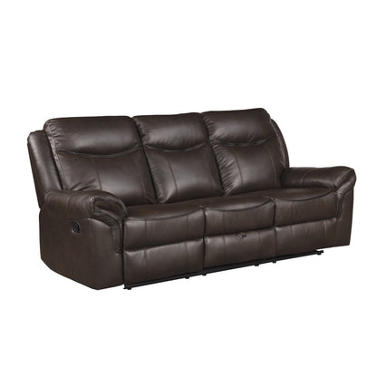 D. RCLNR SOFA W/ DROP DOWN CUP HOLDERS, RECEPTACLES &amp; HIDDEN DRAWER 8206BRW-3