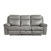 D.RECLNG SOFA W/CENTER DROP DOWN CUP HOLDERS, RECEPTACLES, HIDDEN DRAWER & USB PORTS 8206GRY-3