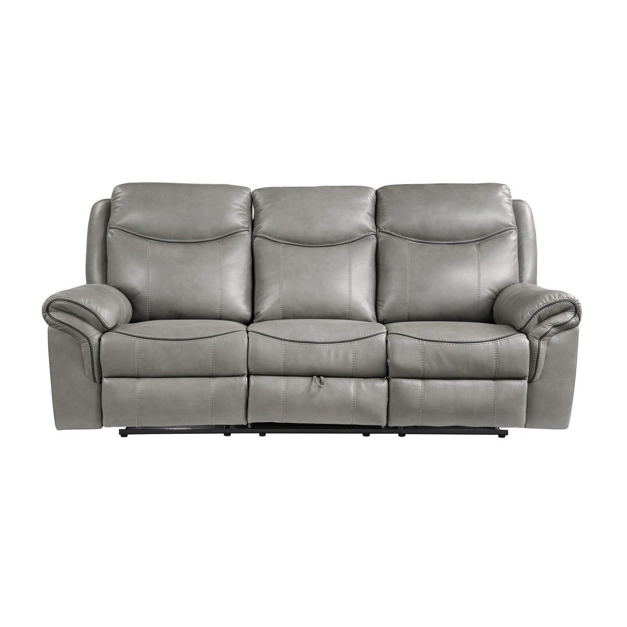 D.RECLNG SOFA W/CENTER DROP DOWN CUP HOLDERS, RECEPTACLES, HIDDEN DRAWER &amp; USB PORTS 8206GRY-3
