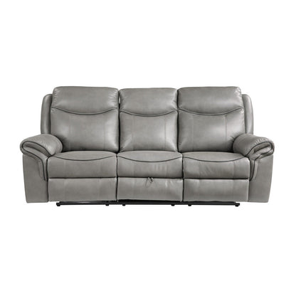 D.RECLNG SOFA W/CENTER DROP DOWN CUP HOLDERS, RECEPTACLES, HIDDEN DRAWER &amp; USB PORTS 8206GRY-3