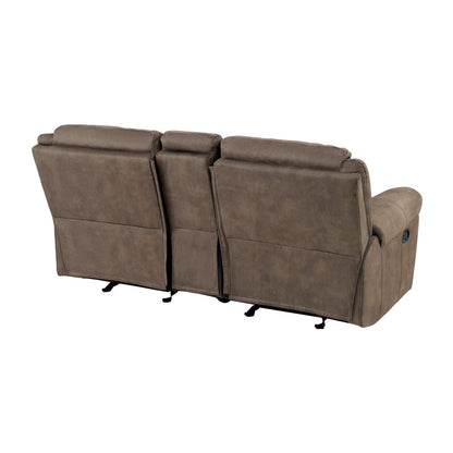 D. GLDR RCLNR LOVE SEAT W/CONSOLE &amp; RECEPTACLES 8206NF-2