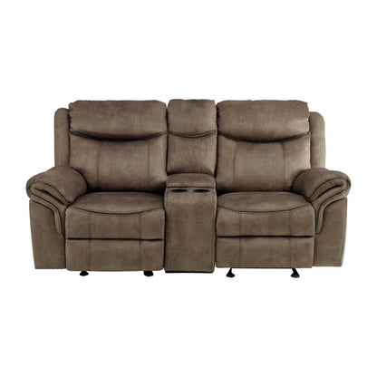 D. GLDR RCLNR LOVE SEAT W/CONSOLE &amp; RECEPTACLES 8206NF-2