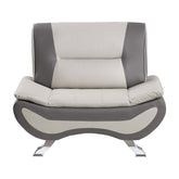 CHAIR, BEIGE & GRAY PU 8219BEG-1