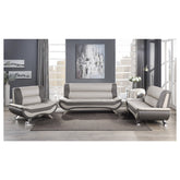 CHAIR, BEIGE & GRAY PU 8219BEG-1