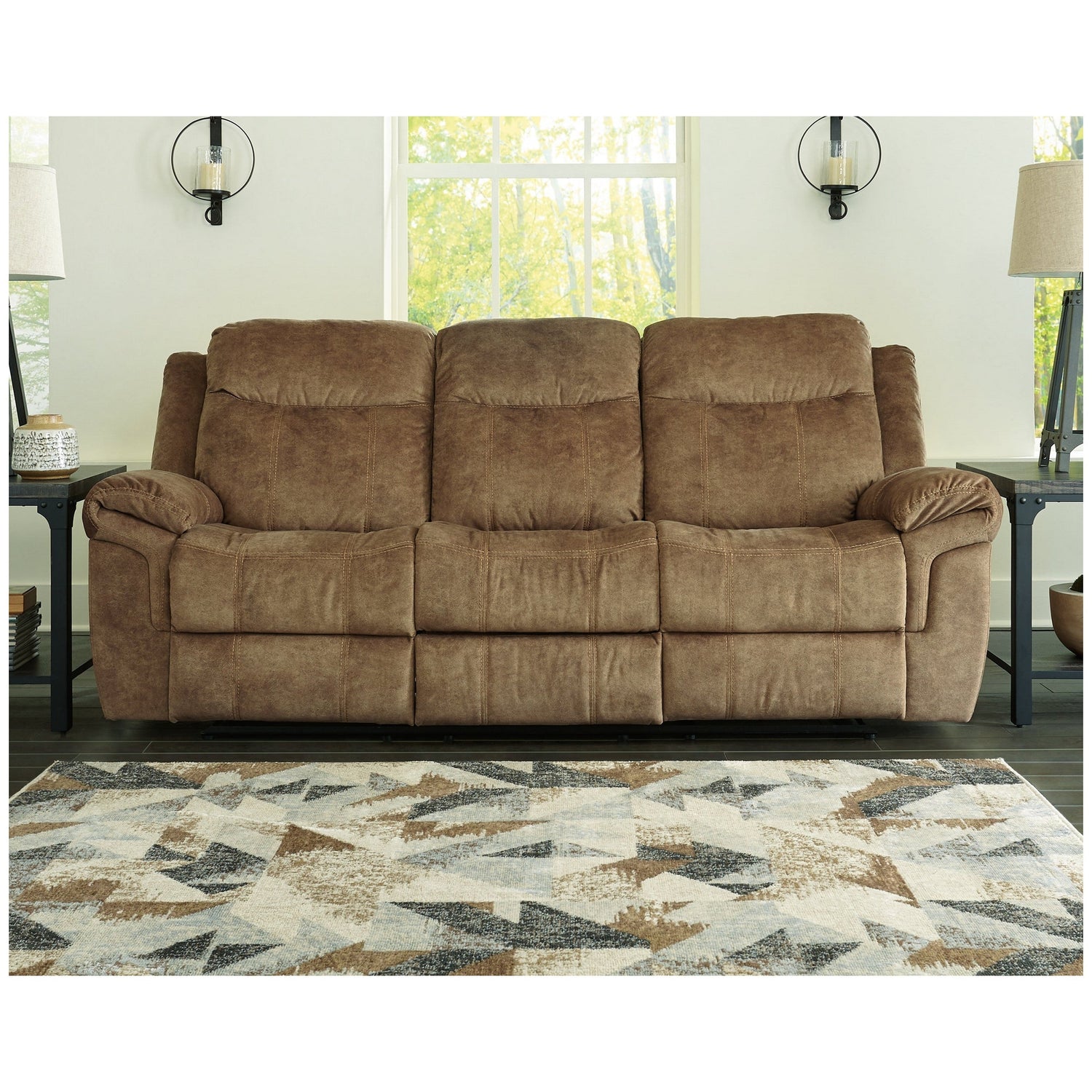 Huddle-Up Reclining Sofa with Drop Down Table Ash-8230489
