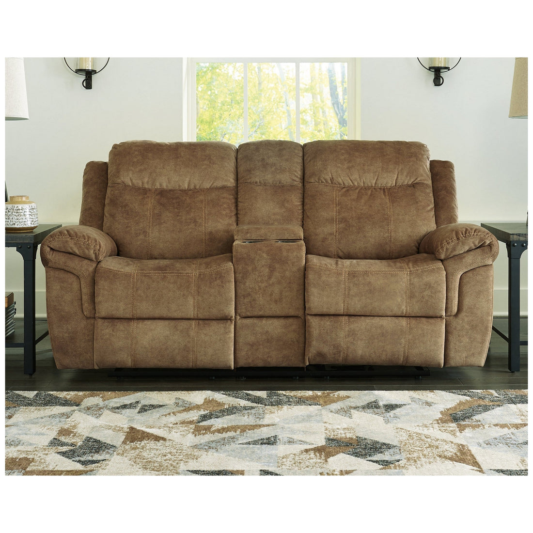 Huddle-Up Glider Reclining Loveseat with Console Ash-8230494