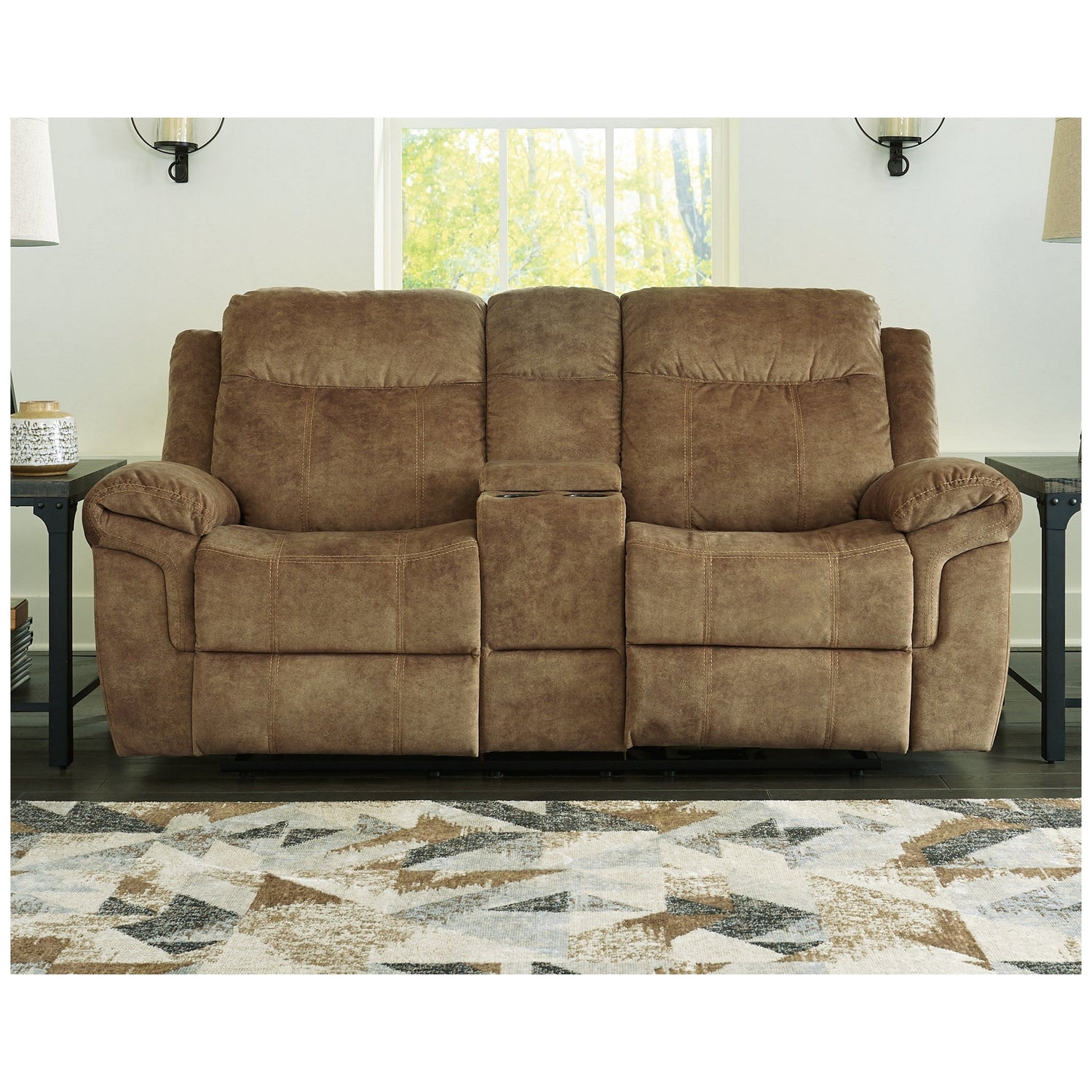 Huddle-Up Glider Reclining Loveseat with Console Ash-8230494