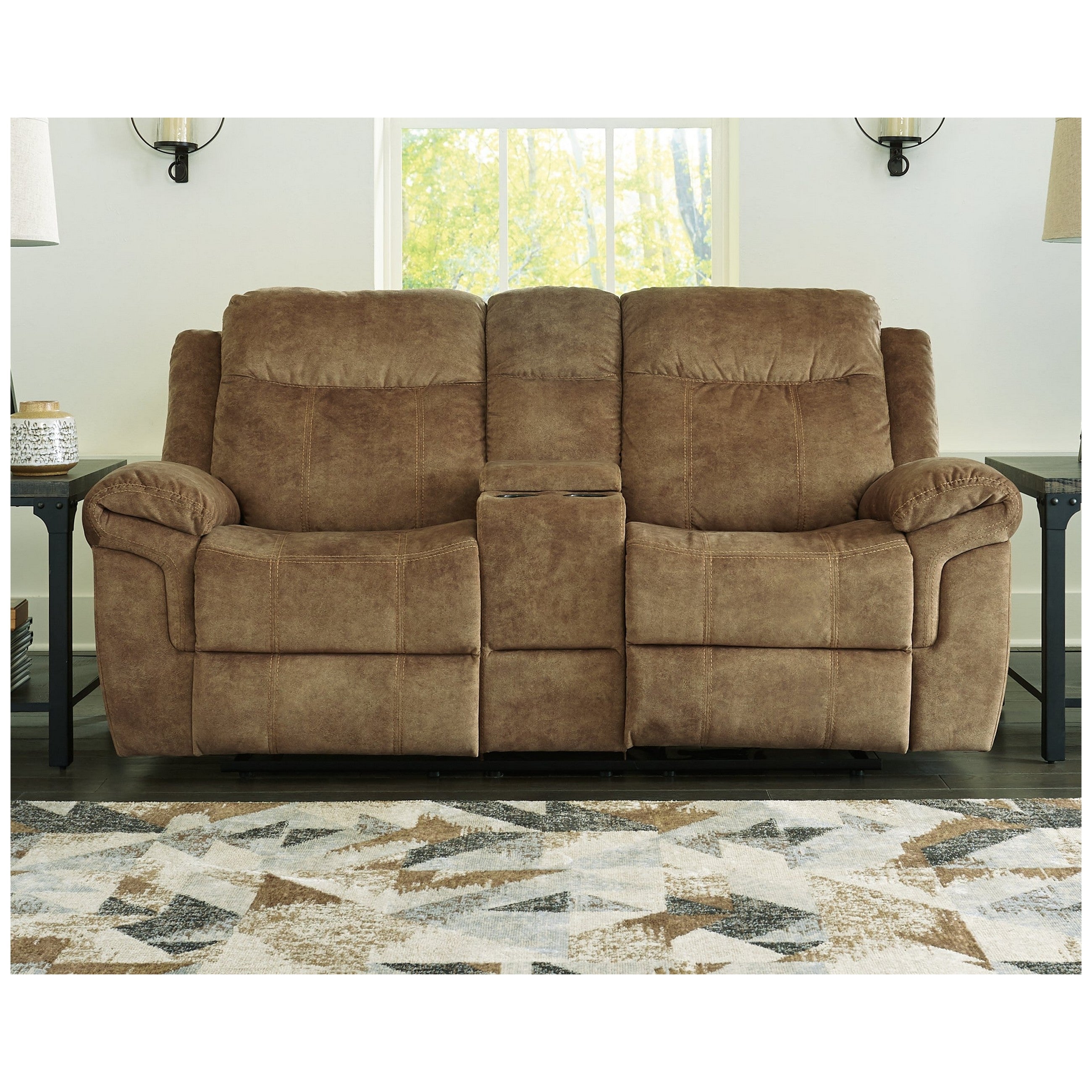 Huddle-Up Glider Reclining Loveseat with Console Ash-8230494
