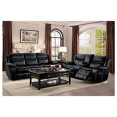 D. GLDR RCLNR LOVE SEAT W/CONSOLE 8230BLK-2
