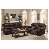 D. GLDR RCLNR LOVE SEAT W/CONSOLE 8230BRW-2