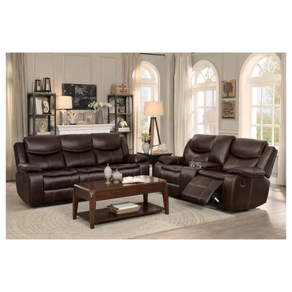 D. GLDR RCLNR LOVE SEAT W/CONSOLE 8230BRW-2