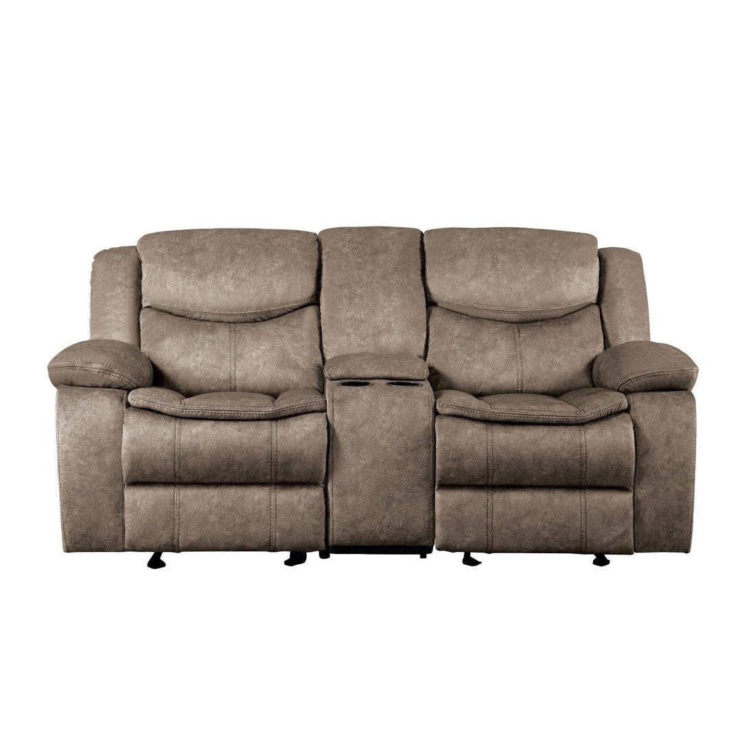 DOUBLE GLIDER RECLINING LOVE SEAT WITH CONSOLE, 100% POLYESTER 8230FBR-2