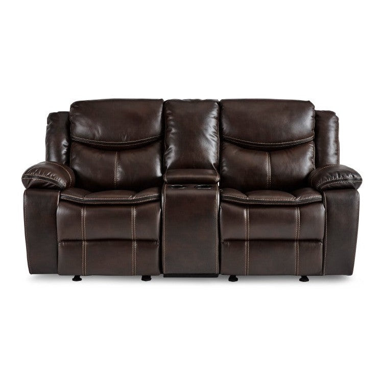 D. GLDR RCLNR LOVE SEAT W/CONSOLE 8230BRW-2