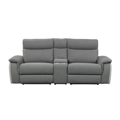 (3) Power Double Reclining Love Seat with Center Console and Power Headrests 8259DG-2CNPWH*