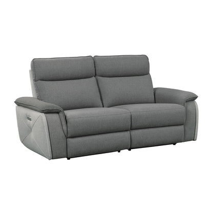 (2) Power Double Reclining Love Seat with Power Headrests 8259DG-2PWH*