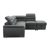 (3)3-Piece Sectional with Pull-out Bed and Storage Ottoman 8277NGY*