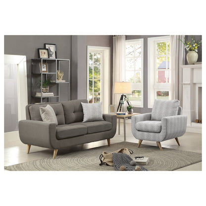 ACCENT CHAIR, GRAY HERRINGBONE 8327GY-1S