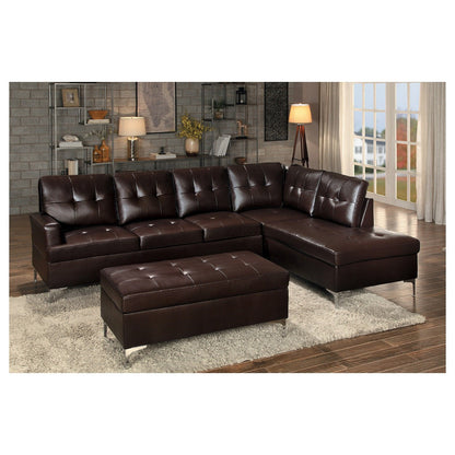 3PC SET: SECTIONAL, OTTOMAN 8378BRW*3