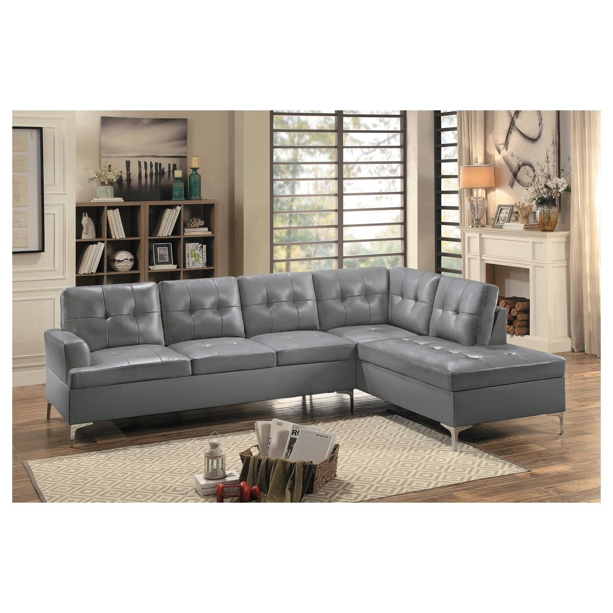 2PC SET: SECTIONAL 8378GRY*