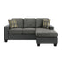 REVERSIBLE SOFA CHAISE WITH 2 PILLOWS, GRAY FABRIC & P/U 8401GY-3SC