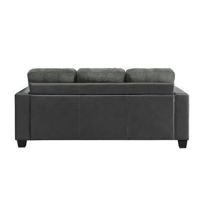 REVERSIBLE SOFA CHAISE WITH 2 PILLOWS, GRAY FABRIC &amp; P/U 8401GY-3SC