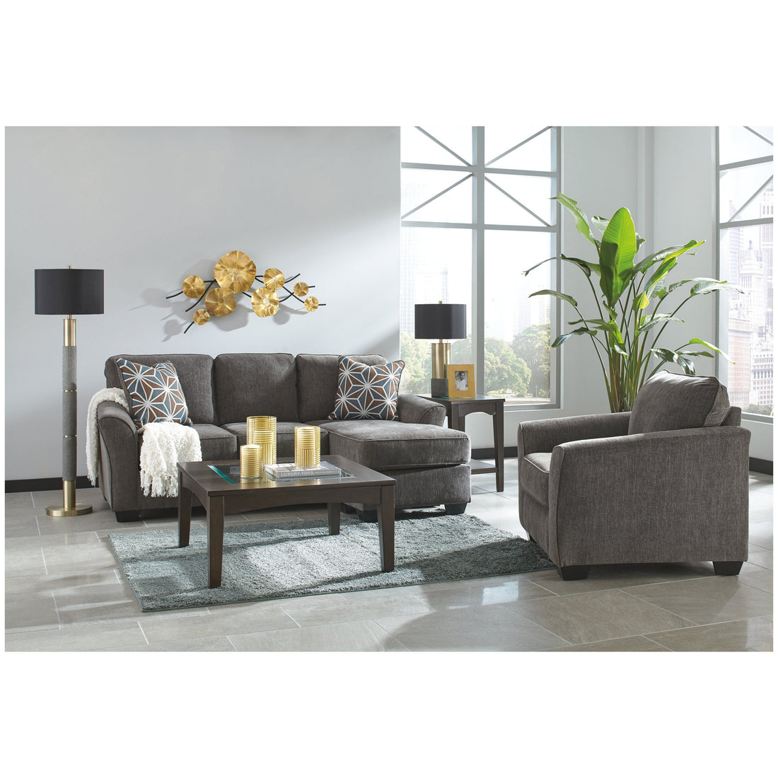 Brise Sofa Chaise and Chair Ash-84102U1