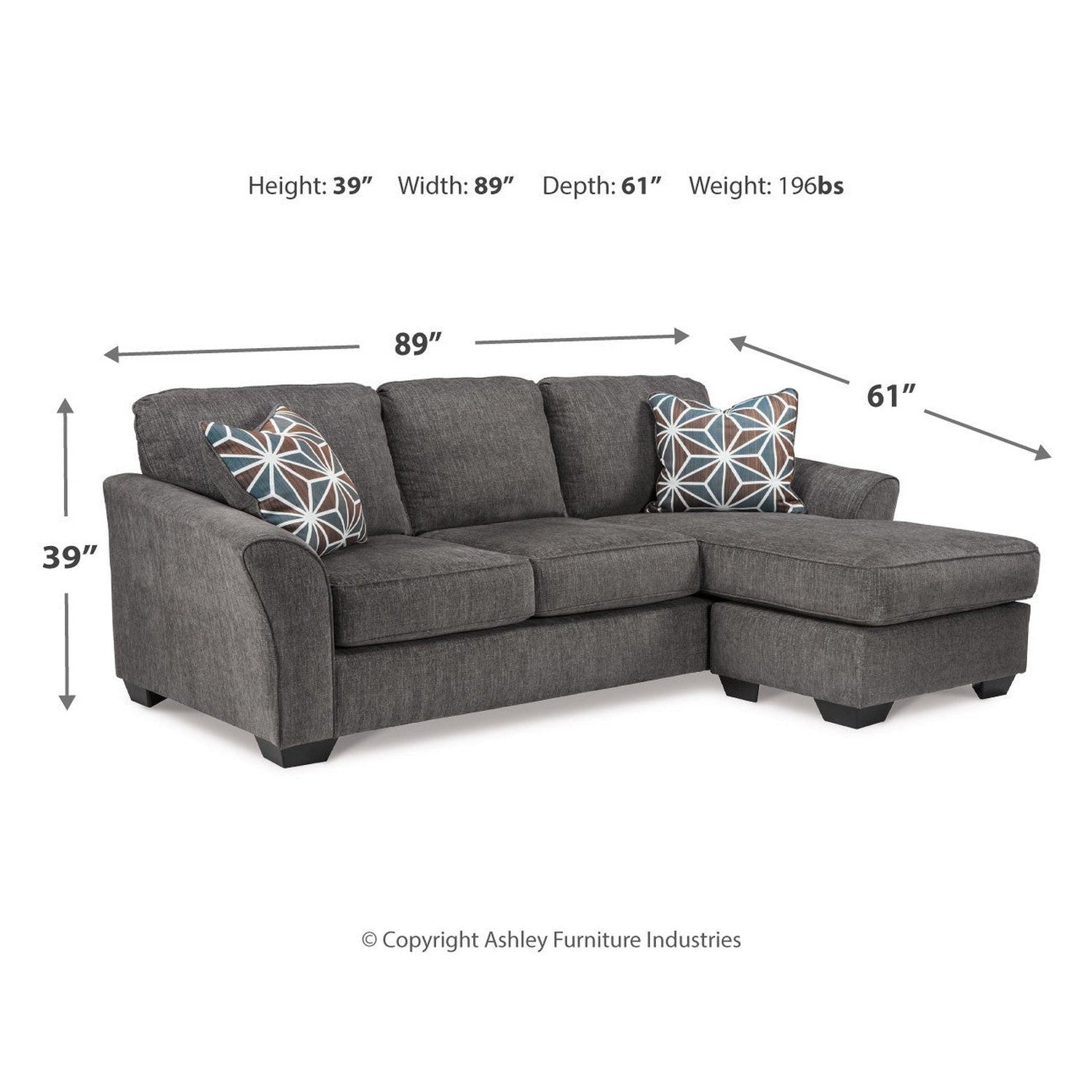 Brise Sofa Chaise and Chair Ash-84102U1