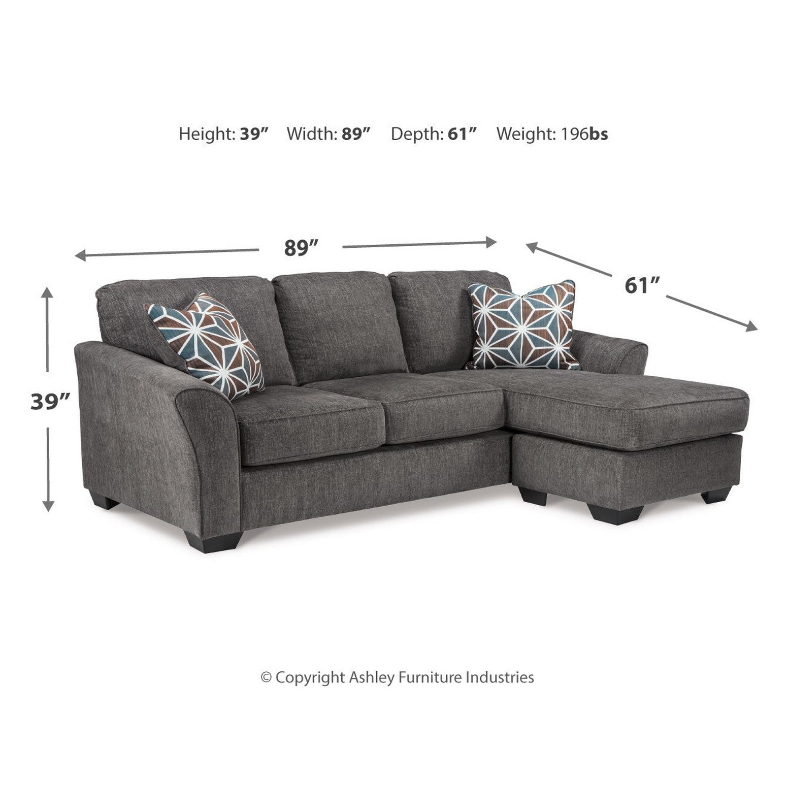 Brise Sofa Chaise and Chair Ash-84102U1