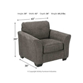Brise Sofa Chaise and Chair Ash-84102U1