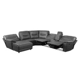 (6)6-Piece Modular Reclining Sectional with Left Chaise 8490GRY*6LCRR