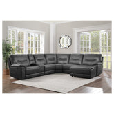 (6)6-Piece Modular Reclining Sectional with Right Chaise 8490GRY*6LRRC