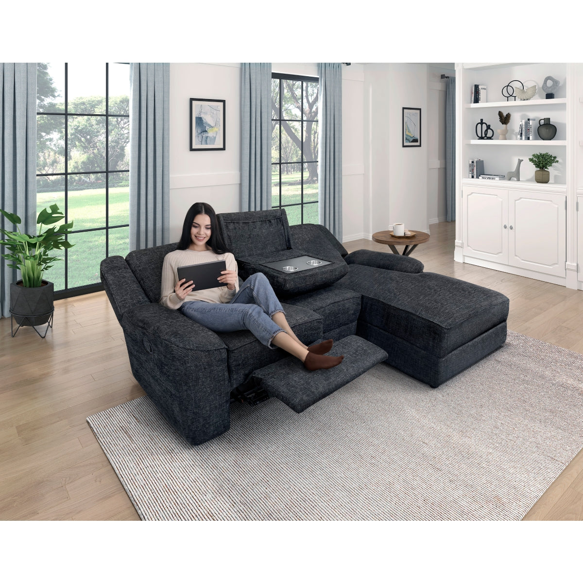 Homelegance Monterey (2)2-Piece Reclining Sectional with Right Chaise