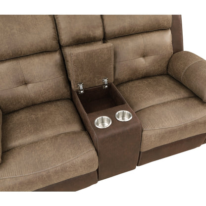 Homelegance Double Glider Reclining Love Seat with Center Console