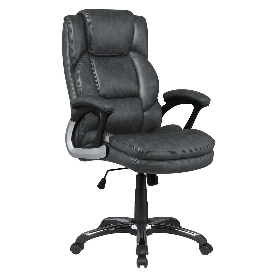 Nerris Adjustable Height Office Chair with Padded Arm Grey and Black 881183
