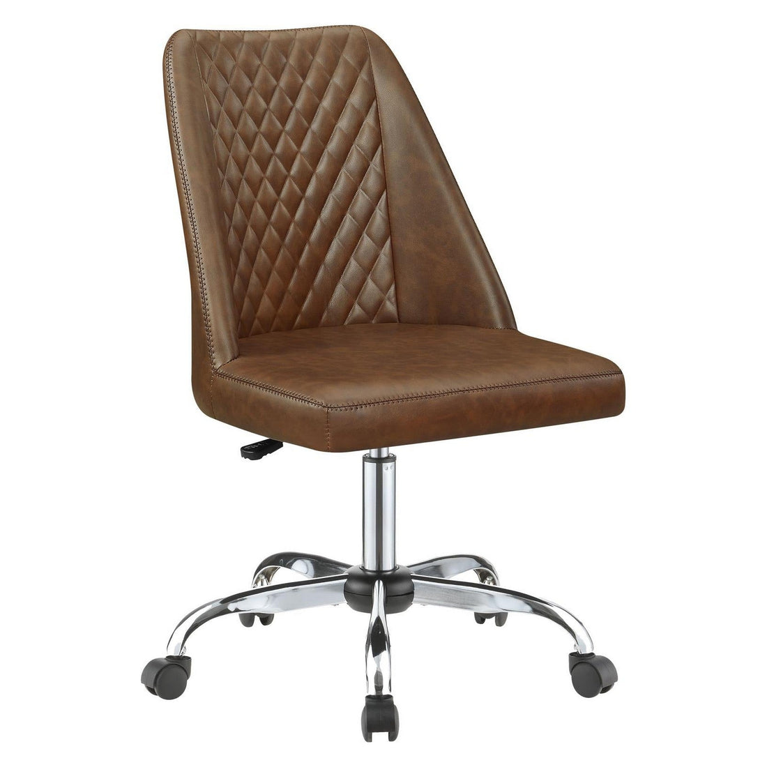 Althea Upholstered Tufted Back Office Chair Brown and Chrome 881197