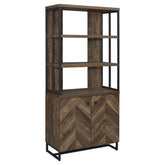 Millbrook 2-door Bookcase Rustic Oak Herringbone and Gunmetal 882093